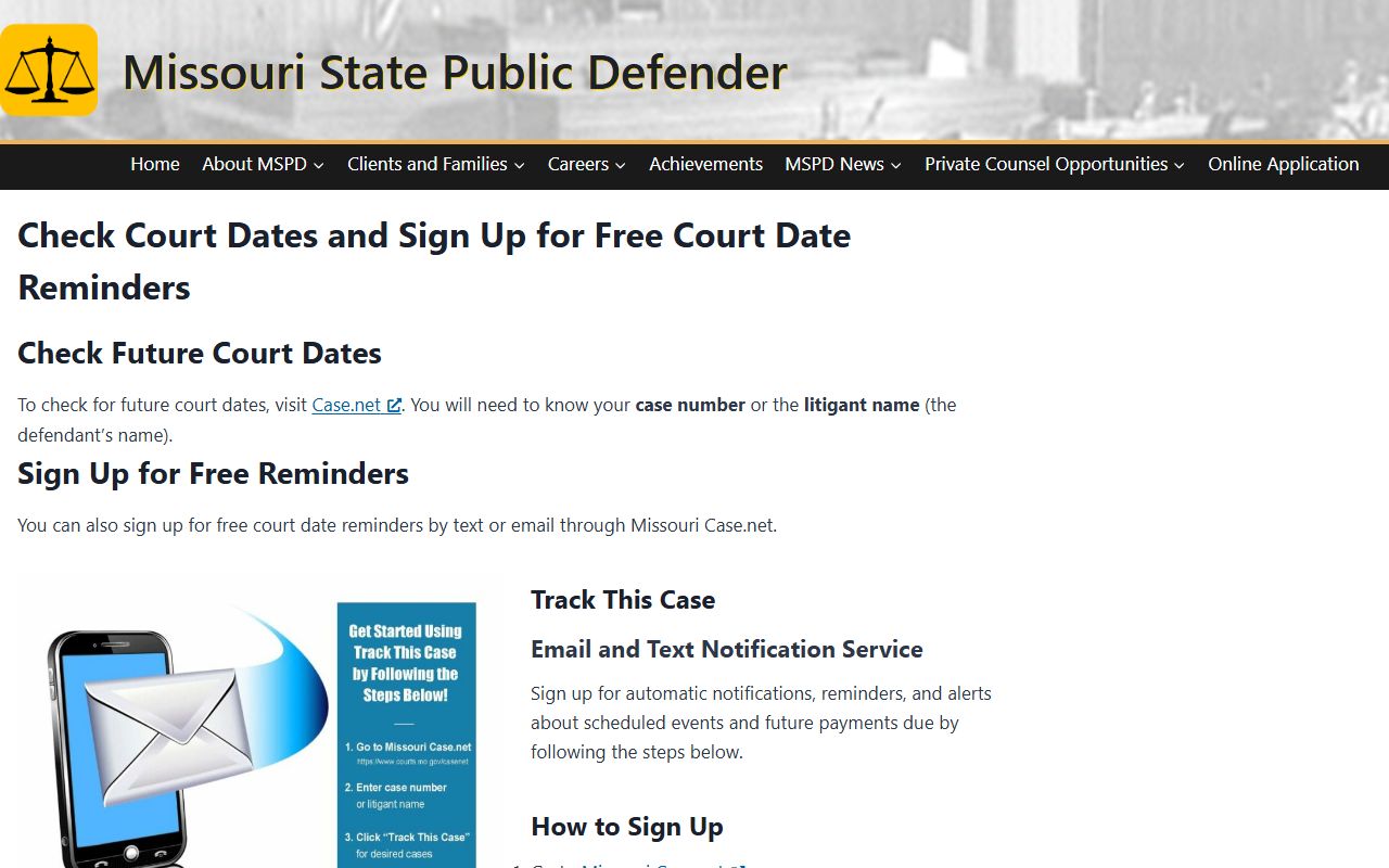 Dade County Circuit Clerk Case.net Track This Case search guidance