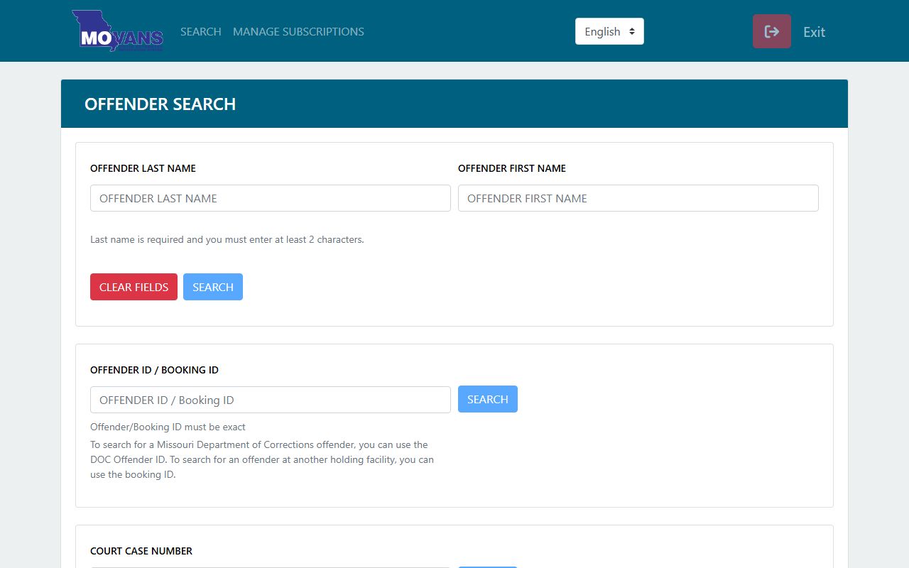 Dade County arrest records MOVANS offender custody notification search