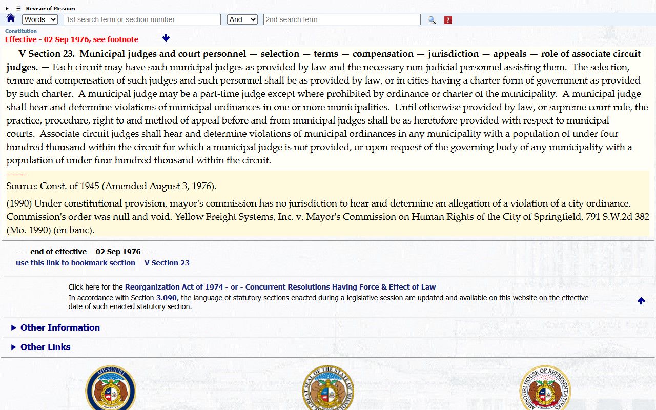 Dade County Circuit Court municipal division authority for Greenfield Missouri