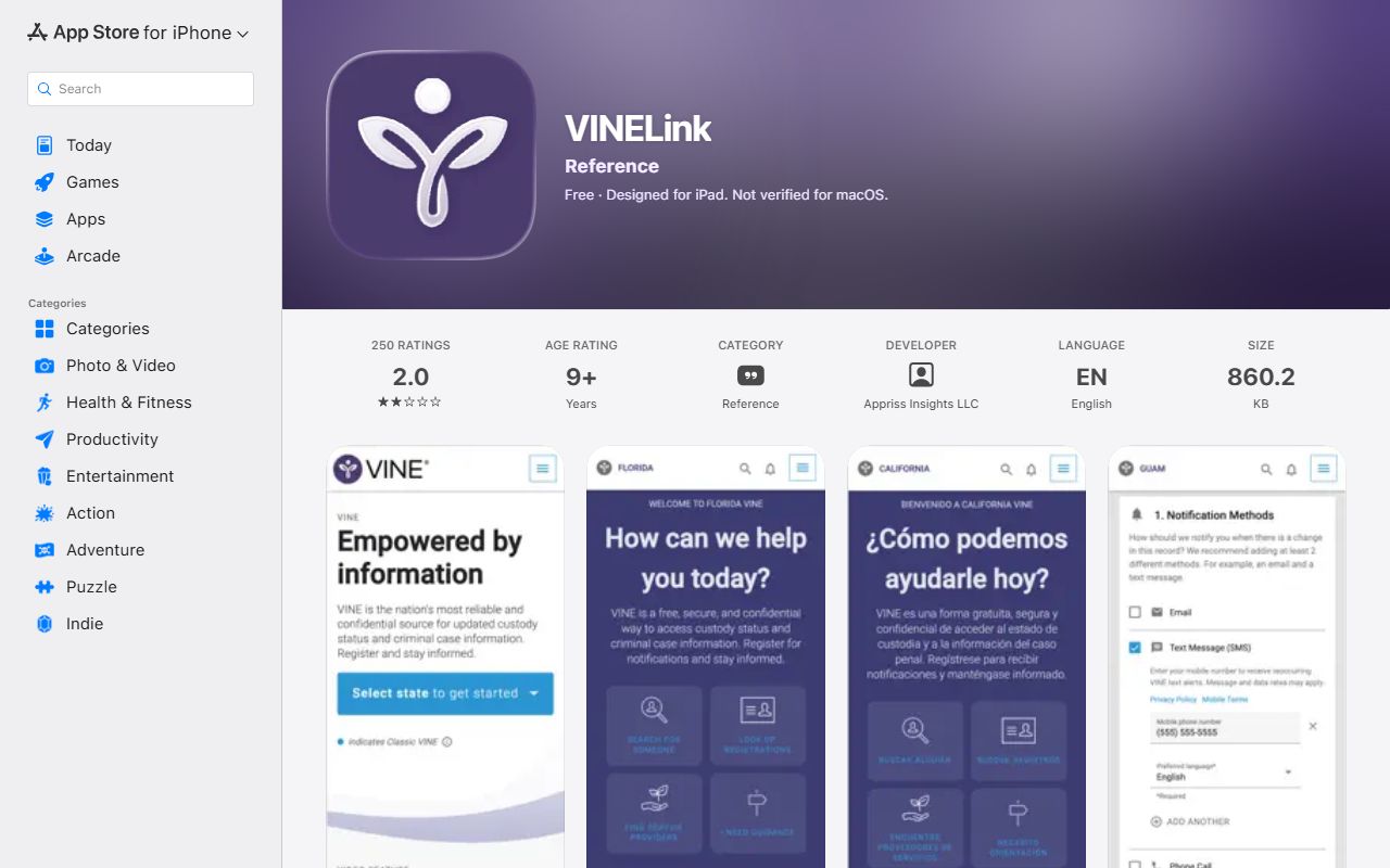 Dade County inmate search official VINELink Apple listing