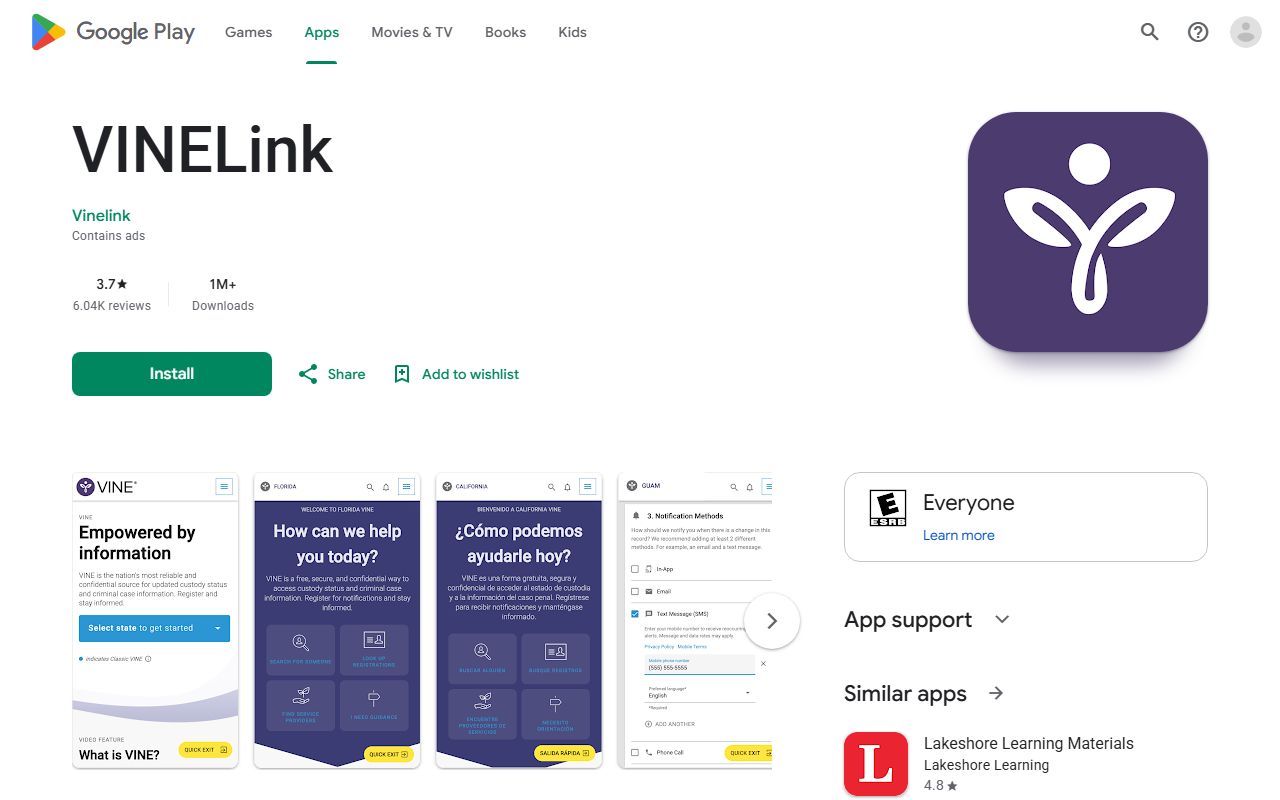 Dade County inmate records official VINELink Google Play listing