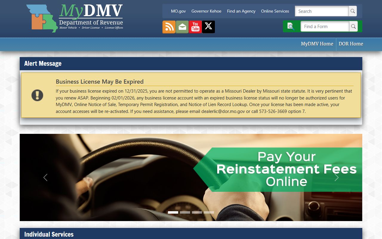 Dade County warrant lookup related Missouri MyDMV driver services